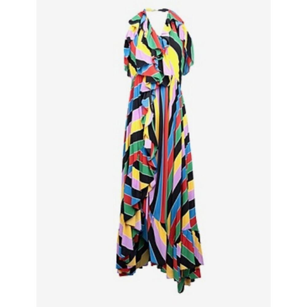 Long one shoulder dress multi colored